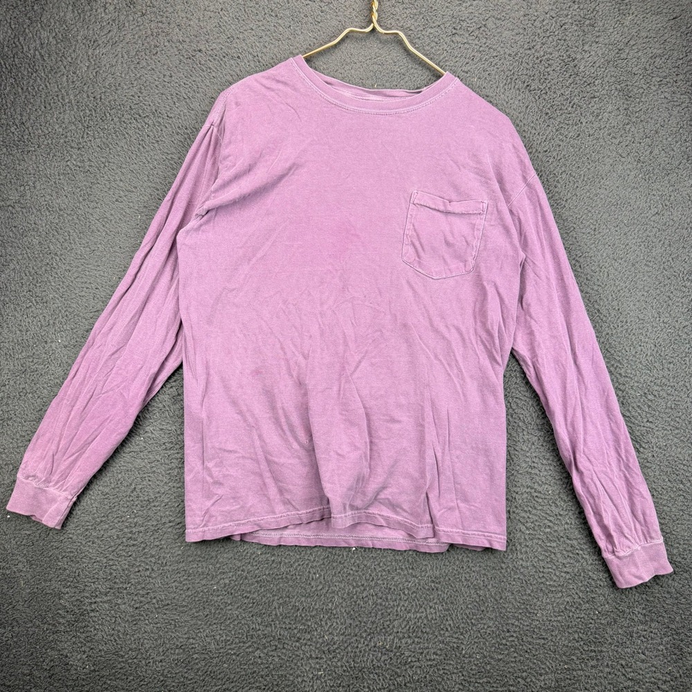 Comfort‎ Colors Womens Medium Long Sleeve Pocket T-Shirt Garment Dye Cotton